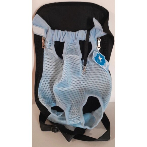 Pet Dog Carrier Backpack Cat/Dog Mesh Travel Front Head Out Portable BLUE Adjust - Picture 1 of 7